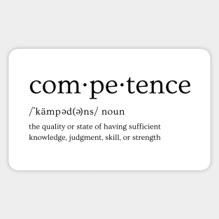 Competence Definition - Black for Light Colors Sticker